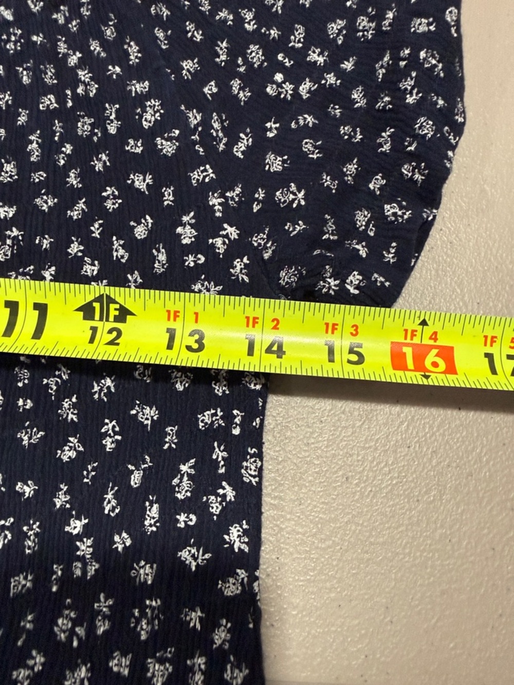 Vintage Navy Floral Short-Sleeve Dress Size XS - Picture 7 of 9